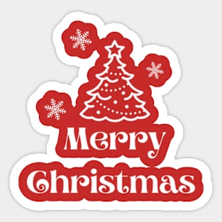 Christmas under show and tree Sticker